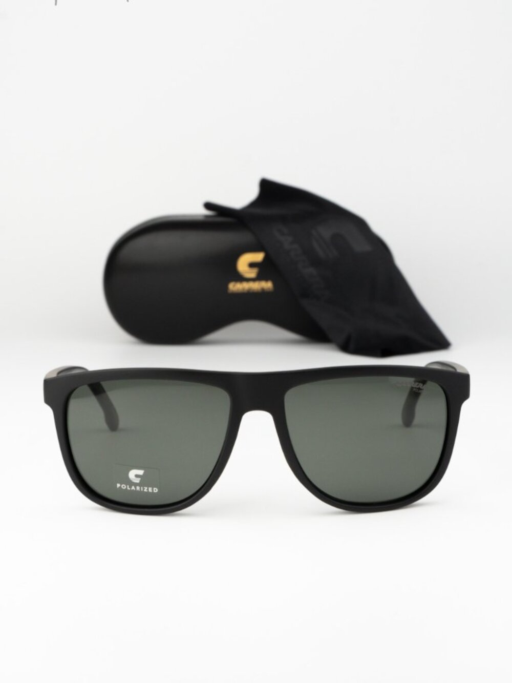 Carrera Men Sunglasses Black Green Polarized Square CARRERA 8059/S 0003 UC NEW